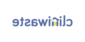 Cliniwaste company logo - dark blue lowercase lettering, with the 'n' looking like it is being opened as a waste bin and coloured yellow inside the letter
